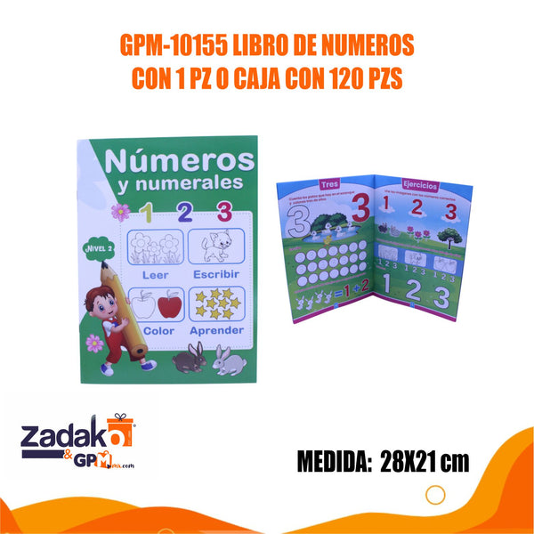 GPM-10155 LIBRO DE NUMEROS CON 1 PZ O CAJA CON 120 PZS