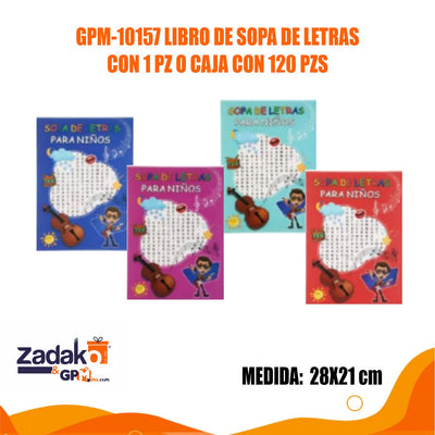 GPM-10157 LIBRO DE SOPA DE LETRAS CON 1 PZ O CAJA CON 120 PZS