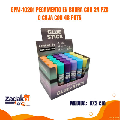 GPM-10201 PEGAMENTO EN BARRA CON 24 PIEZAS O CAJA CON 48 PQTS