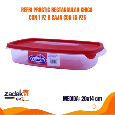 REFRI PRACTIC RECTANGULAR CHICO CON 1 PZ O CAJA CON 15 PZS