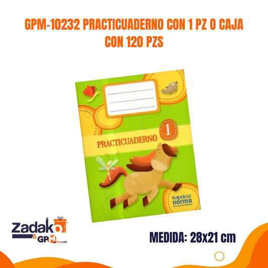GPM-10232 PRACTICUADERNO CON 1 PZ O CAJA CON 120 PZS