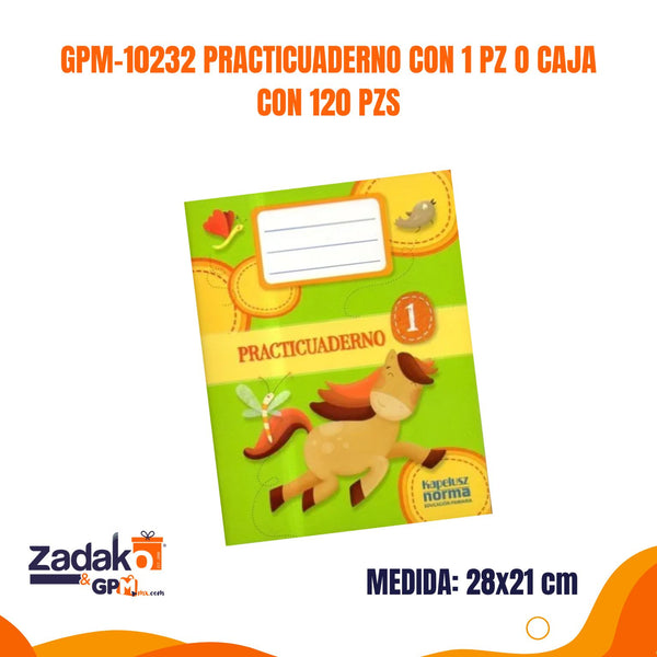 GPM-10232 PRACTICUADERNO CON 1 PZ O CAJA CON 120 PZS