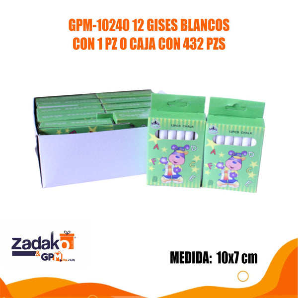 GPM-10240 12 GISES BLANCOS CON 1 PZ O CAJA CON 432 PZS