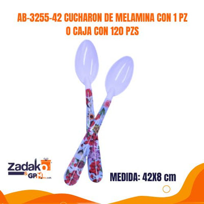 AB-3255-42 CUCHARON DE MELAMINA CON 1 PZ O CAJA CON 120 PZS