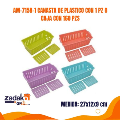 AM-7158-1 CANASTA DE PLASTICO CON 1 PZ O CAJA CON 160 PZS