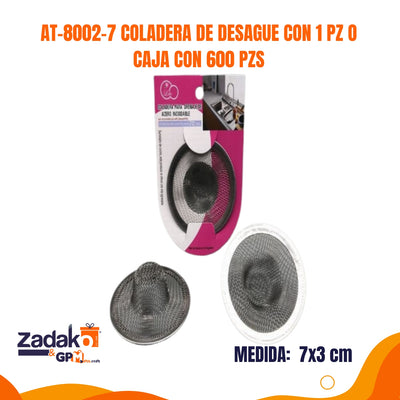 AT-8002-7 COLADERA DE DESAGUE CON 1 PZ O CAJA CON 600 PZS