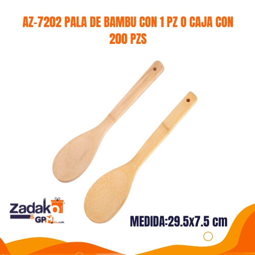 AZ-7202 PALA DE BAMBU CON 1 PZ O CAJA CON 200 PZS