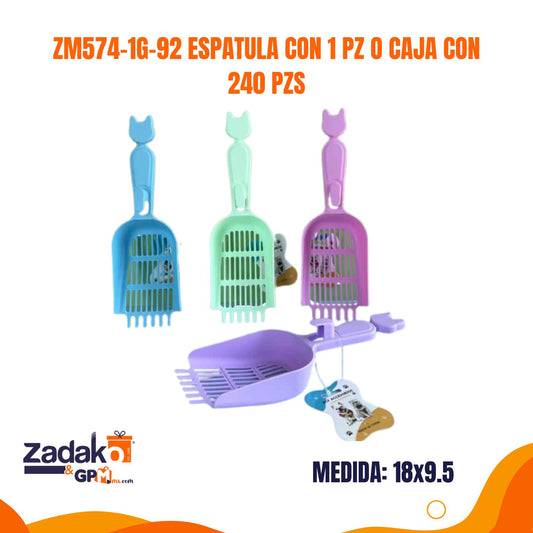 AZ-9703 PALA DE PLASTICO PARA MASCOTA CON 1 PZ O CAJA CON 400 PZS