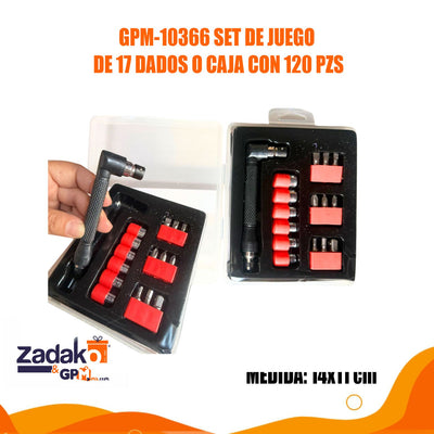 GPM-10366 SET DE JUEGO DE 17 DADOS  O CAJA CON 120 PZS