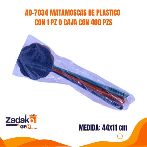 AO-7034 MATAMOSCAS DE PLASTICO CON 1 PZ O CAJA CON 400 PZS