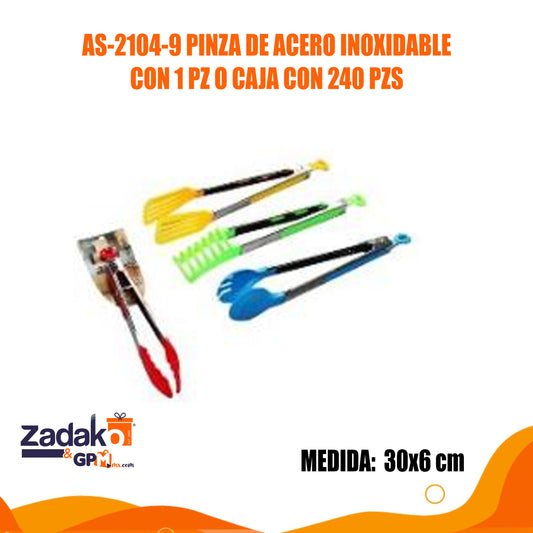 N-GPM-10389  AS-2104-9 PINZA DE ACERO INOXIDABLE CON 1 PZ O CAJA CON 240 PZS