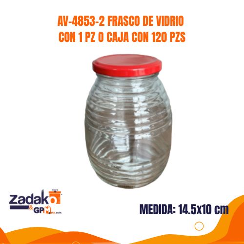 AV-4853-4 FRASCO DE VIDRIO CON 1 PZ O CAJA CON 45 PZS