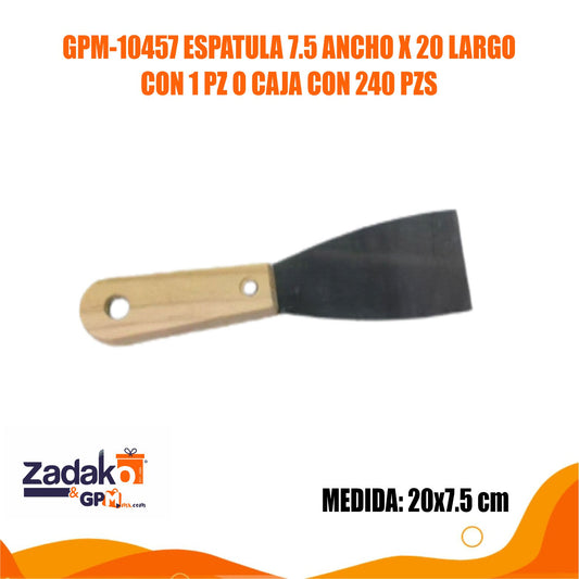 GPM-10457 ESPATULA 7.5 ANCHO X 20 LARGO CON 1 PZ O CAJA CON 240 PZS