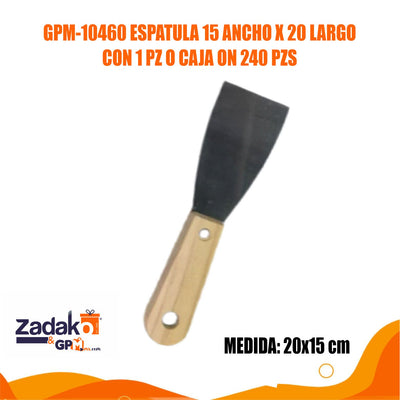 GPM-10460 ESPATULA 15 ANCHO X 20 LARGO CON 1 PZ O CAJA ON 240 PZS