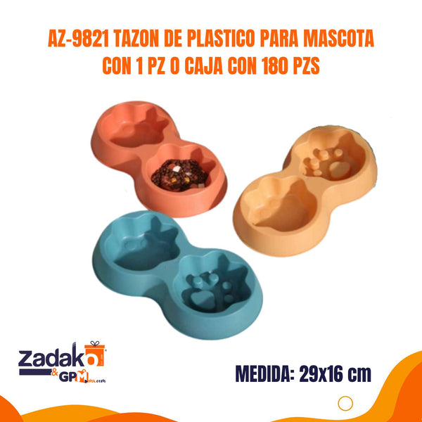 AZ-9821 TAZON DE PLASTICO PARA MASCOTA CON 1 PZ O CAJA CON 180 PZS