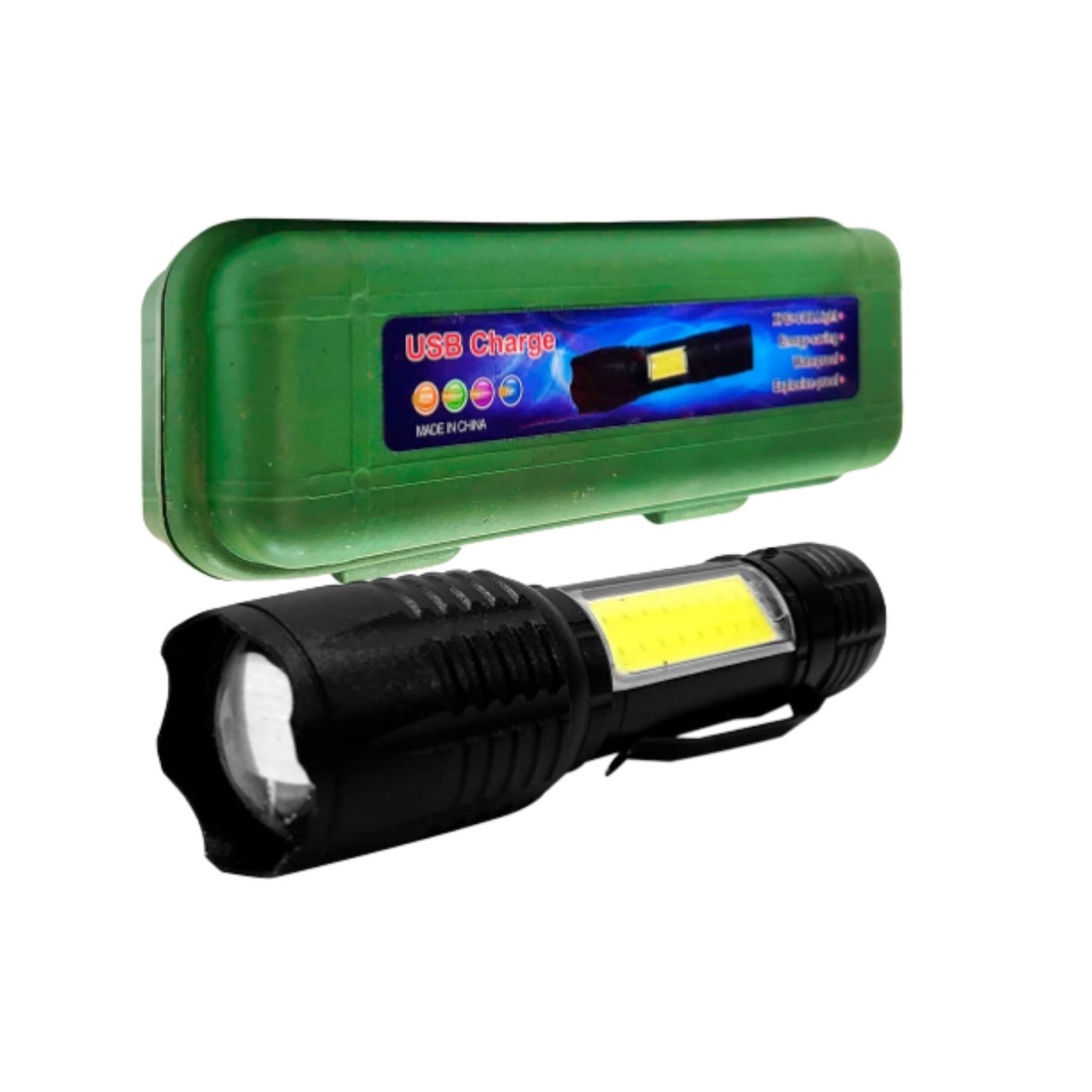 DJ-101MC LINTERNA PORTATIL USB RECARGABLE CAJA CON 240 PZS