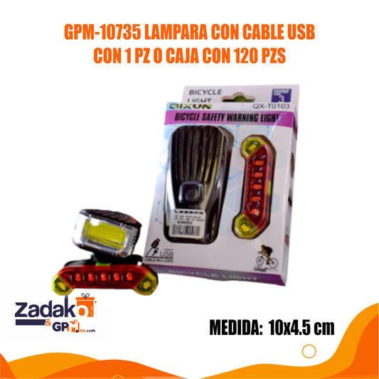 GPM-10735 LAMPARA CON CABLE USB CON 1 PZ O CAJA CON 120 PZS
