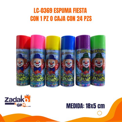 LC-0369 ESPUMA FIESTA CON 1 PZ O CAJA CON 24 PZS