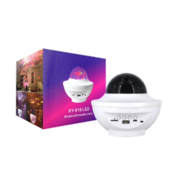 XY-918LED BOCINA CON PROYECTOR LED ESTRELLAS CON 1 PZ O CAJA CON 27 PZS