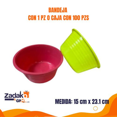 BANDEJA  CON 1 PZ O CAJA CON 100 PZS