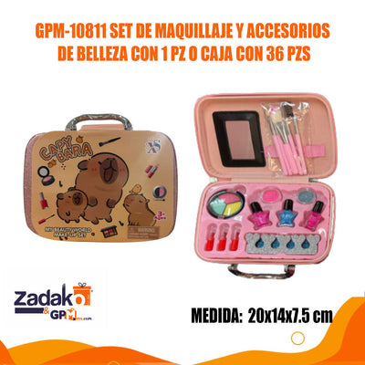 GPM-10811 SET DE MAQUILLAJE Y ACCESORIOS DE BELLEZA CON 1 PZ O CAJA CON 36 PZS