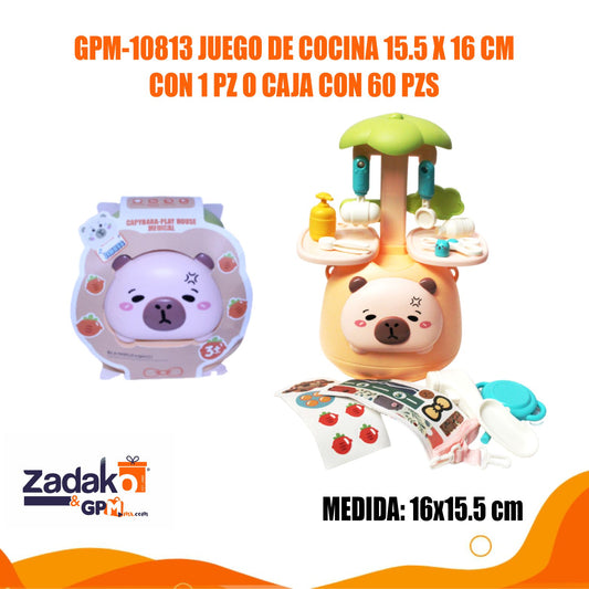 GPM-10813 JUEGO DE COCINA 15.5 X 16 CM CON 1 PZ O CAJA CON 60 PZS