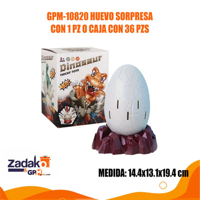 GPM-10820 HUEVO SORPRESA 14.4 X 13.1 X 19.4 CM CON 1 PZ O CAJA CON 36 PZS