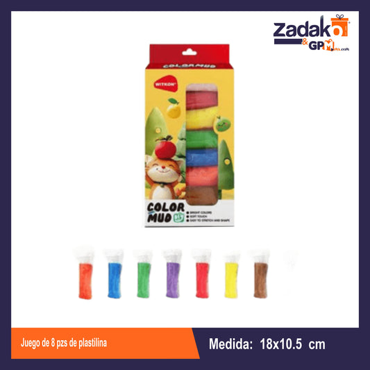 GPM-10856 JUEGO DE 8 PZS DE PLASTILINA CON 1 PQT O CAJA CON 108 PQTS