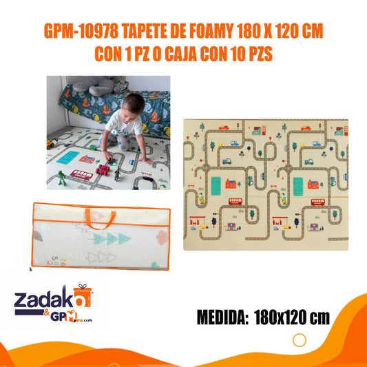 TAPETE DE FOAMY 180 X 120 CM CON 1 PZ O CAJA CON 10 PZS