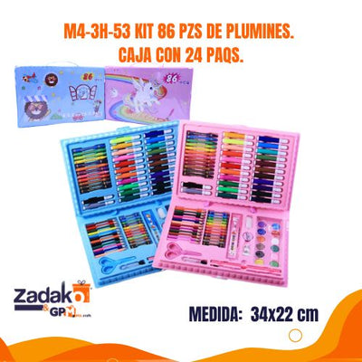 M4-3H-53 KIT 86 PZS DE PLUMINES. CAJA CON 24 PAQS.