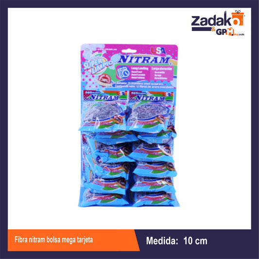 FB45-12KT-PT FIBRA NITRAM BOLSA MEGA TARJETA C/12 CAJA CON 15 PQTS.