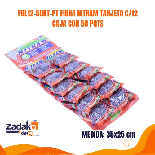 FBL12-50KT-PT FIBRA NITRAM TARJETA CON 12 PZS O CAJA CON 50 PQTS.