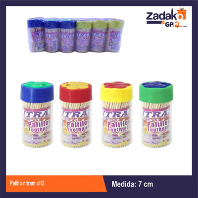 TP12 PALILLO NITRAM C/12 CAJA CON 50 PQTS