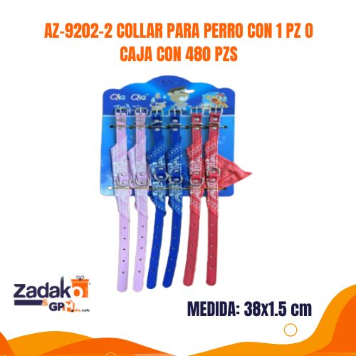 AZ-9202-2 COLLAR PARA PERRO CON 1 PZ O CAJA CON 480 PZS