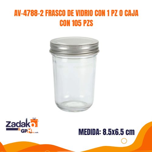 AV-4788-2 FRASCO DE VIDRIO CON 1 PZ O CAJA CON 105 PZS