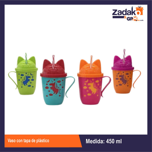 AD-0671 VASO CON TAPA DE PLASTICO CON 1 PZ O CAJA CON 192 PZS