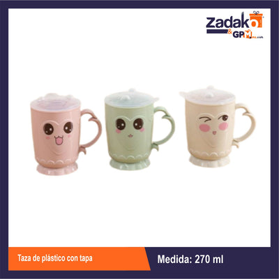 AD-4000 TAZA DE PLASTICO CON TAPA CON 1 PZ O CAJA CON 150 PZS
