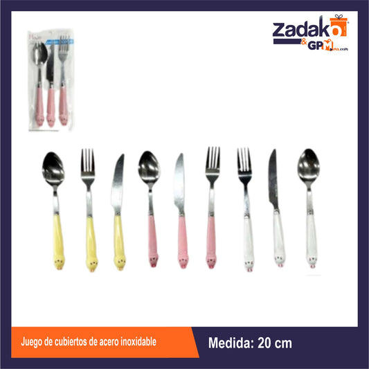 AS-1810 JUEGO DE CUBIERTOS DE ACERO INOXIDABLE CON 1 PZ O CAJA CON 200 PZS