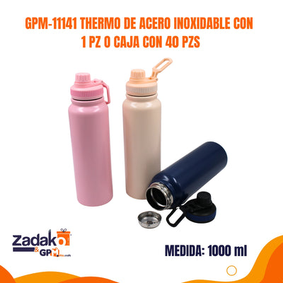 GPM-11141 THERMO DE ACERO INOXIDABLE CON 1 PZ O CAJA CON 40 PZS