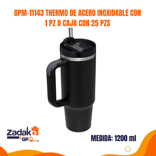 GPM-11143 THERMO DE ACERO INOXIDABLE CON 1 PZ O CAJA CON 25 PZS