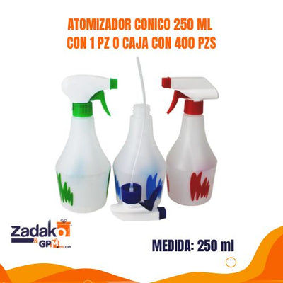 ATOMIZADOR CONICO 250 ML CON 1 PZ O CAJA CON 400 PZS