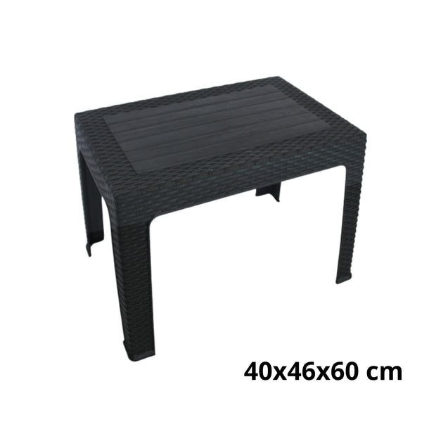 MESA COFFEE RATTAN NEGRA CON 1 PZ