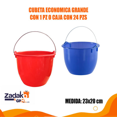 CUBETA ECONOMICA GRANDE CON 1 PZ O CAJA CON 24 PZS