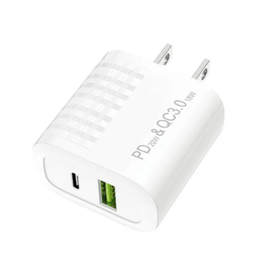 AC106 CUBO CARGADOR MOREKA CON PUERTO USB Y PUERTO TIPO-C DE 40W CON 1 PZ O CAJA CON 1 PZ O CAJA CON 100 PZS