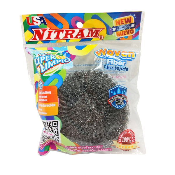 FBT-1PZA FIBRA NITRAM TEJIDA GALVANIZADA INOXIDABLE JUMBO CON 1 PZ O CAJA CON 180 PZS