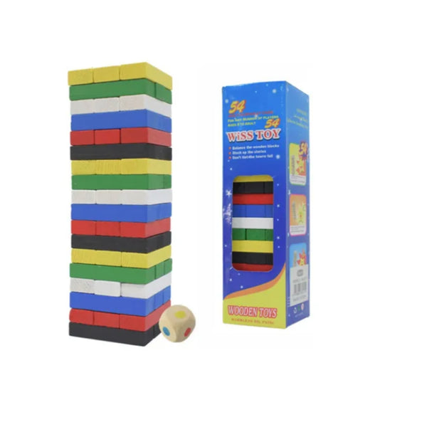 SA-0836Z-10 JUEGO JENGA DE MADERA DE 1 PZ O CAJA CON 50 PZS