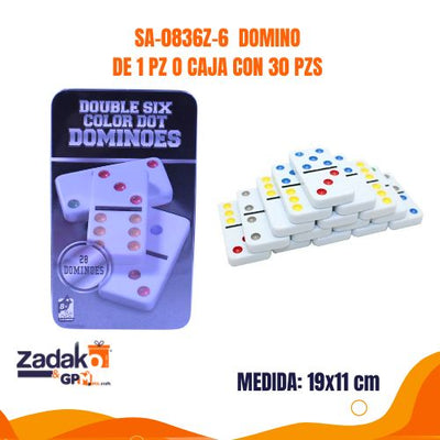SA-0836Z-6  DOMINO DE 1 PZ O CAJA CON 30 PZS