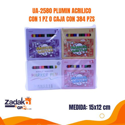 UA-2580 PLUMIN ACRILICO CON 1 PZ O CAJA CON 384 PZS