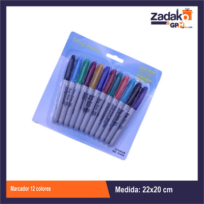 UA-3003C MARCADOR 12 COLORES  CON 1 PZ O CAJA CON 100 PZS