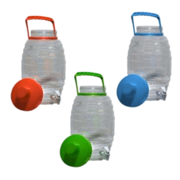 ENVASE PIÑA 15 LT NATURAL CON VALVULA Y ASA TAPA CON 6 PZ